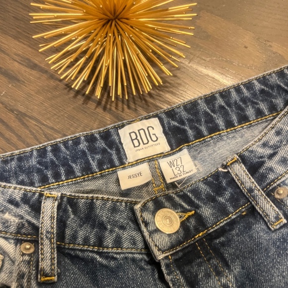 BDG Jessye Straight Leg Two Tone Jeans 100% Cotton Cropped Tag 27 - Picture 3 of 8